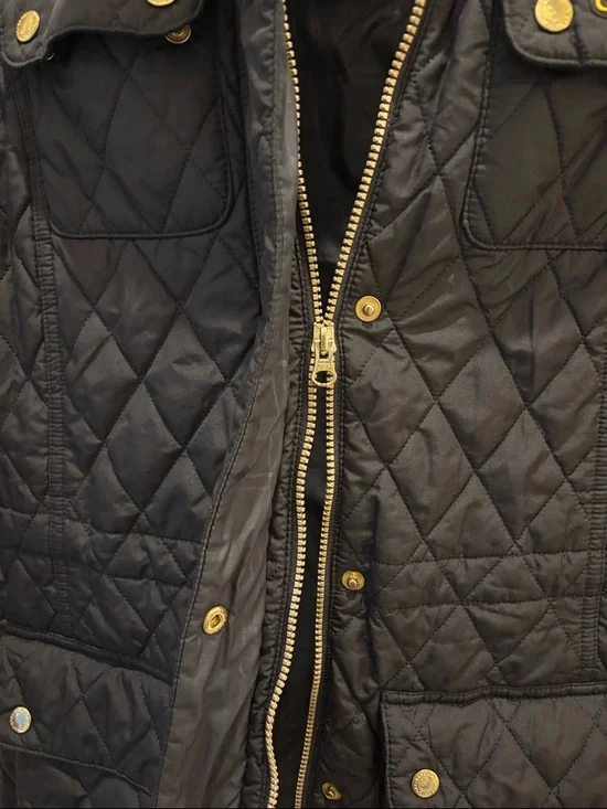 Barbour Black Quilted Hooded Puffer Jacket - Picture 4 of 8